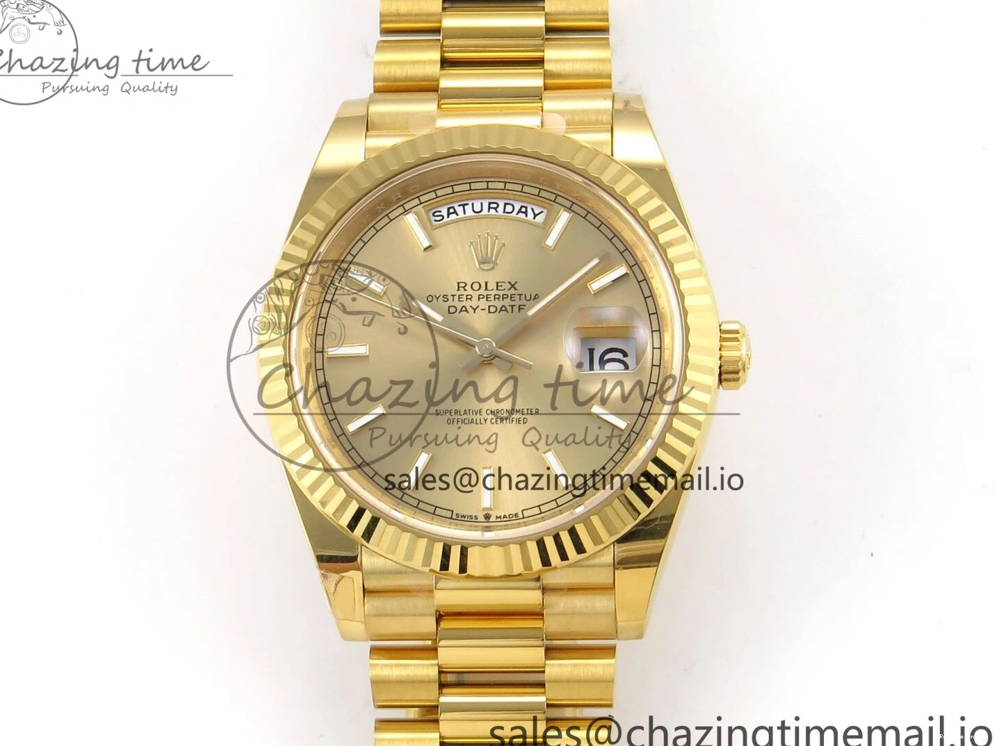 0508 Tailored Day Date 40 YG 228238 THBF 1:1 Best Edition YG Dial on President Bracelet VR3255 (Gain Weight) 952